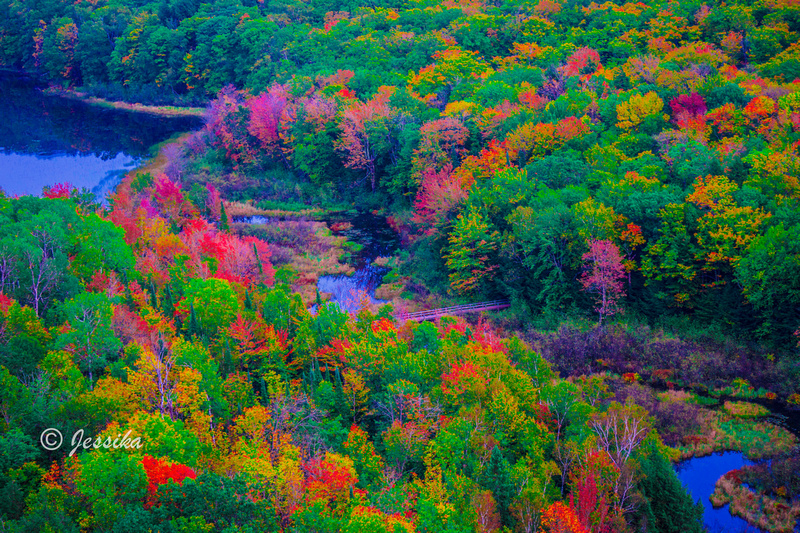 Lake of the Clouds is a lake located in Ontonagon County in the Upper Peninsula of the U.S. state of Michigan within the Porcupine Mountains Wilderness State Park. The lake is situated in a valley between two ridges in the Porcupine Mountains.