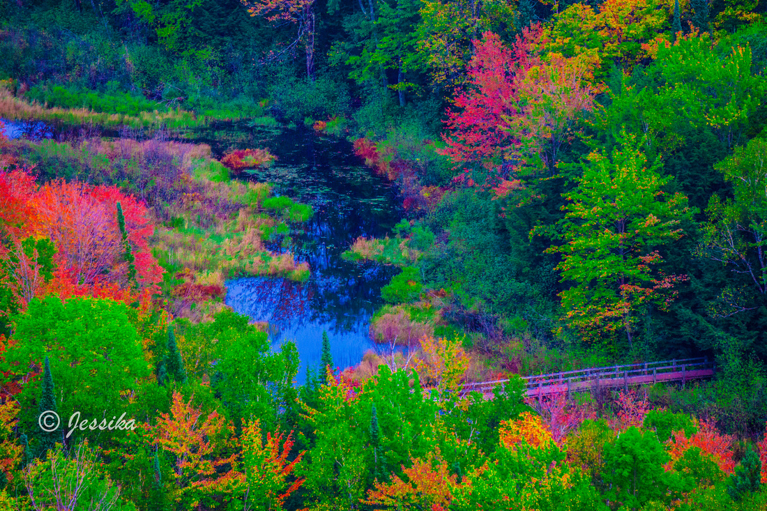 Lake of the Clouds is a lake located in Ontonagon County in the Upper Peninsula of the U.S. state of Michigan within the Porcupine Mountains Wilderness State Park. The lake is situated in a valley between two ridges in the Porcupine Mountains.