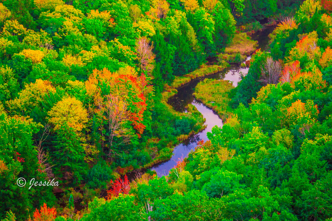 Lake of the Clouds is a lake located in Ontonagon County in the Upper Peninsula of the U.S. state of Michigan within the Porcupine Mountains Wilderness State Park. The lake is situated in a valley between two ridges in the Porcupine Mountains.