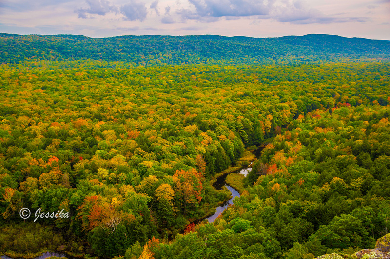 Lake of the Clouds is a lake located in Ontonagon County in the Upper Peninsula of the U.S. state of Michigan within the Porcupine Mountains Wilderness State Park. The lake is situated in a valley between two ridges in the Porcupine Mountains.