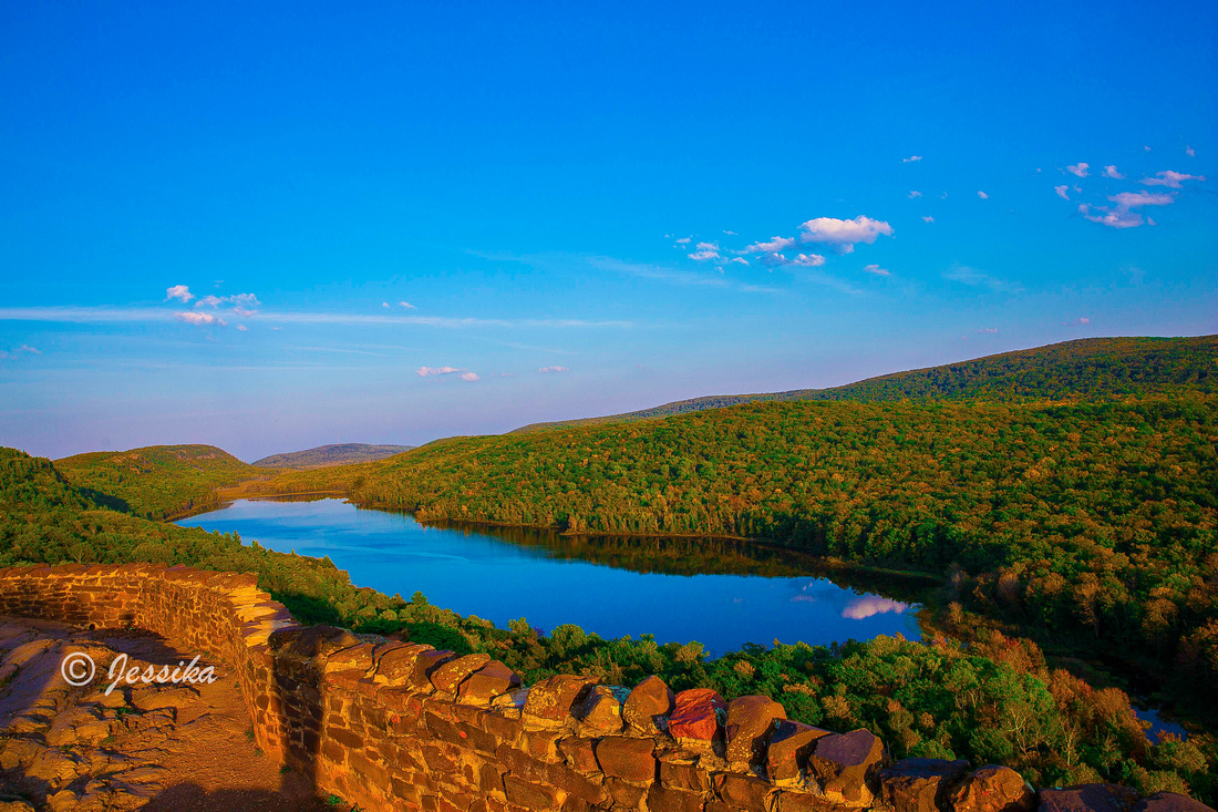 Lake of the Clouds is a lake located in Ontonagon County in the Upper Peninsula of the U.S. state of Michigan within the Porcupine Mountains Wilderness State Park. The lake is situated in a valley between two ridges in the Porcupine Mountains.